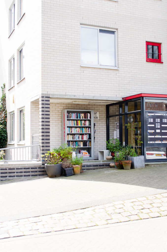 one of the larger free public libraries full of books in English and Dutch in Amsterdam