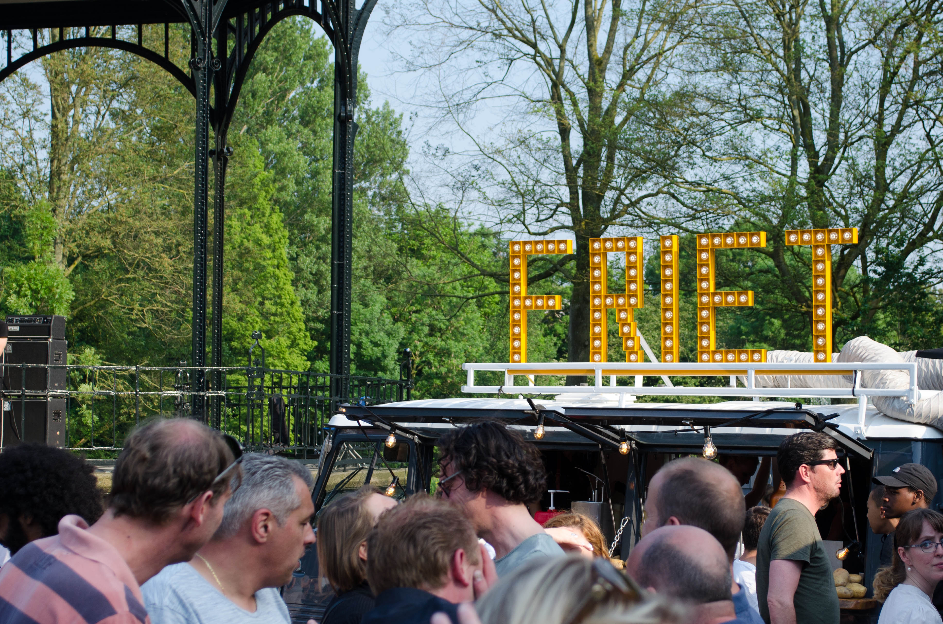 food truck selling frites at food festival Amsterdam Kookt in Oosterpark