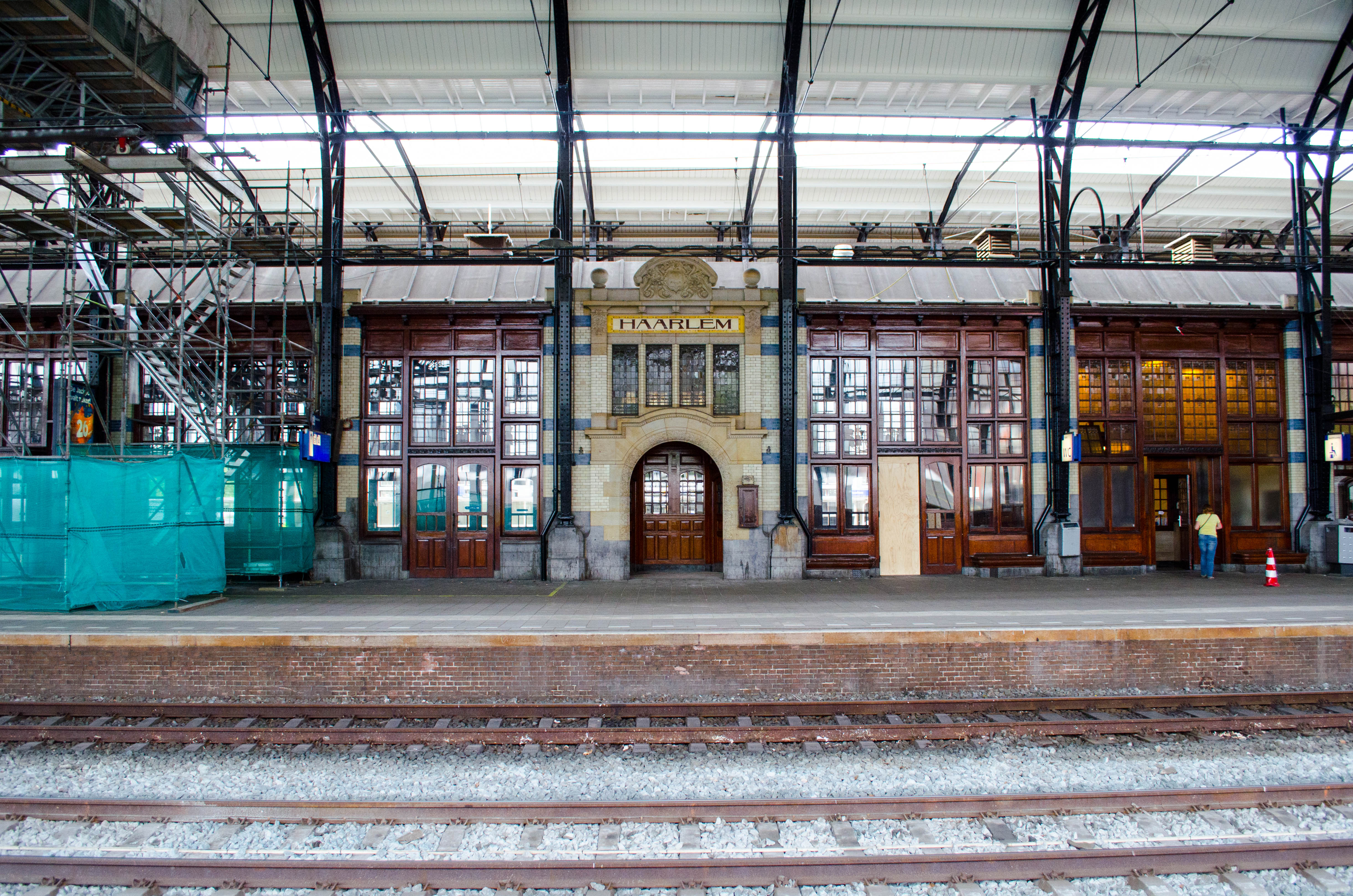 I love the art nouveau style at the train station in Haarlem, the Netherlands