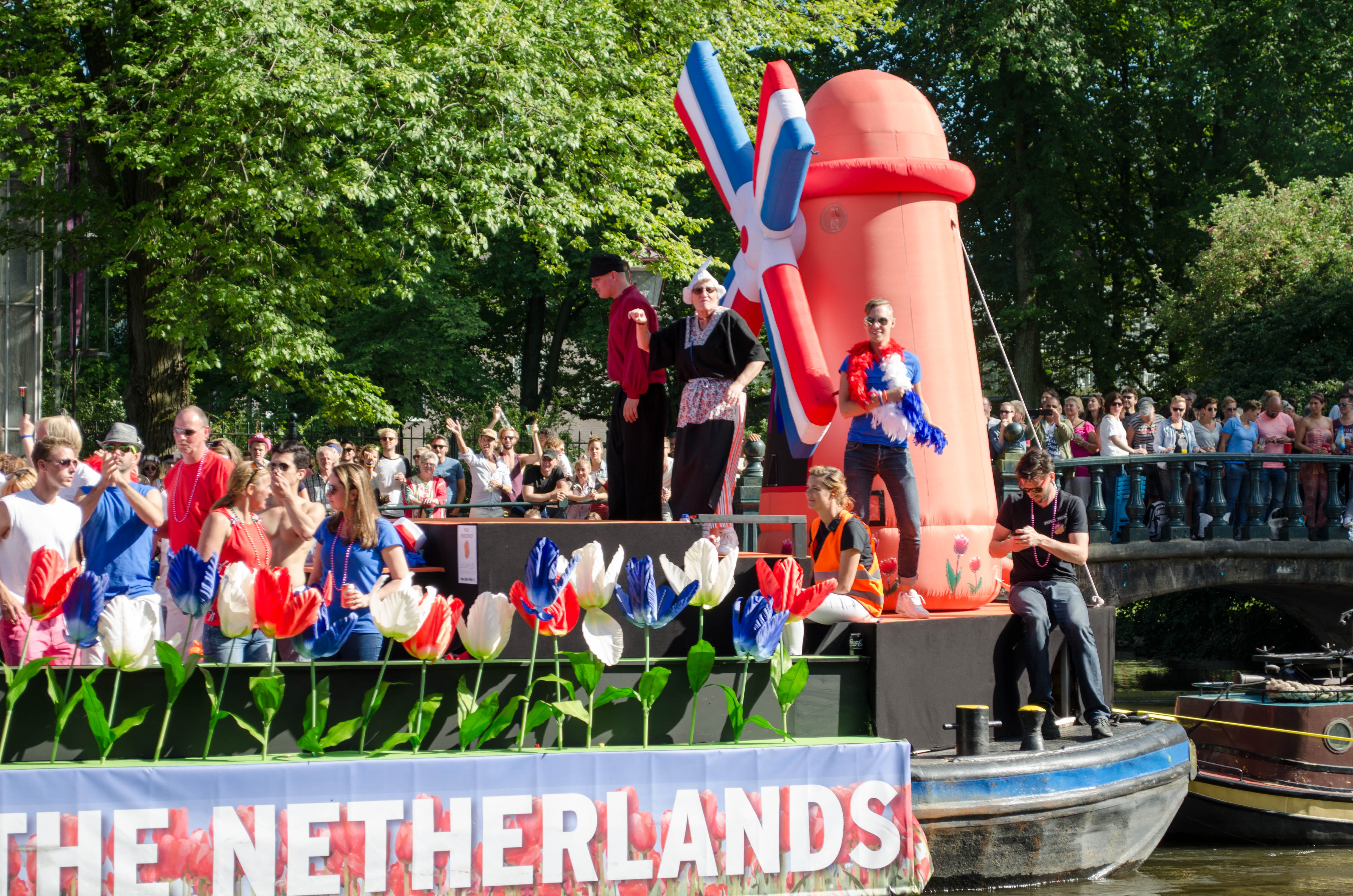 Holland boat during the 2016 Pride Parade in Amsterdam